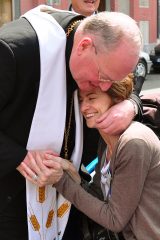 2011 Lourdes Pilgrimage - Archbishop Dolan with Malades (105/267)